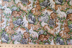 Cute 100% cotton fabric bunnies spring Easter 42″ wide x 1-1/8 yard