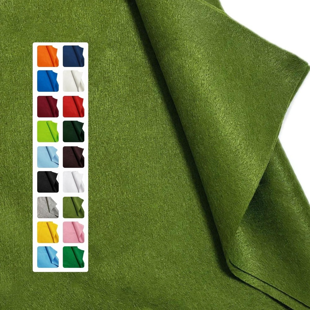 Moss Green Felt Fabric – 1.6Mm Thickness 36″ X 36″ Square Flexible Craft Felt by