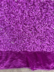 Stephanie ORCHID Overlap Sequins on MAGENTA Stretch Velvet Fabric by the Yard f