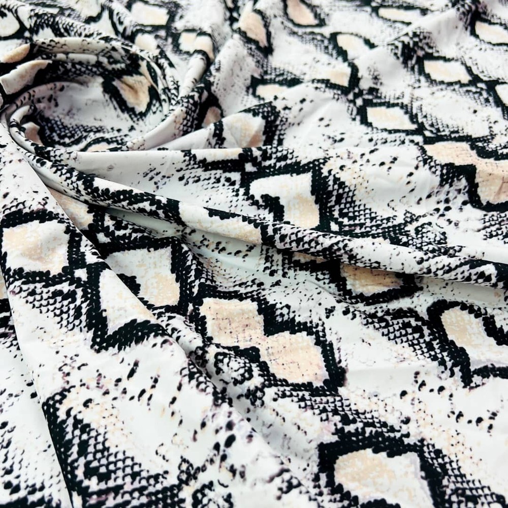 Animal Print Snake Spandex Fabric 4-way Stretch 60″wide by the Yard for Swimwear