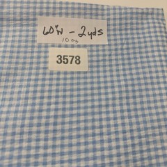Blue Checked Poly-Cotton Blue/Turquoise 2 yards 60″ Wide