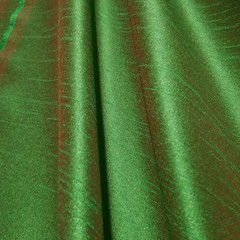 EMERALD GREEN BROWN TWO TONE FAUX SILK DUPIONI FABRIC FOREST 58″ BY THE YARD
