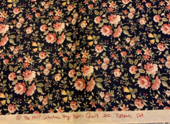 Vintage Fabri-Quilt FQ ” The MVP Collection” Dark Navy Pink Floral Print OOP