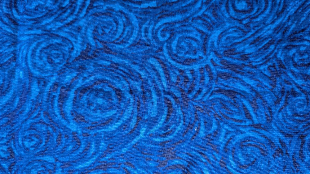 Tonal Blue Swirl Deep Tones Cotton Fabric By the half yd x 45″ W Pc