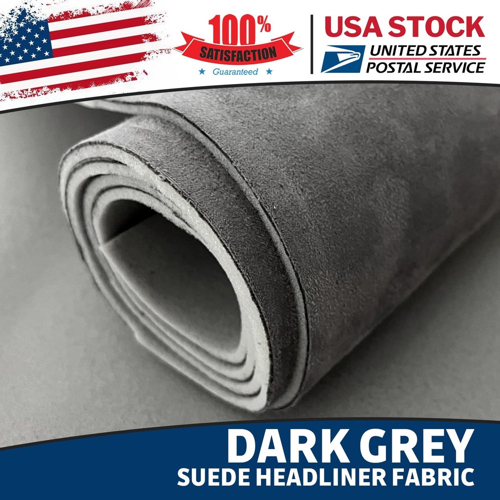 78″x60″ Dark Grey Headliner Fabric Suede Pickup truck roof Liner Sag Upholstery