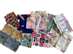 Fabric Remnants Sewing, Quilting Or Crafting Lot *Fashion, Pin-Ups,Barbie,Candy