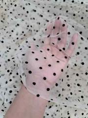 Nude Beige Tulle Velvet Polka dots Fabric For Dress Fabric By The Yard Stretch