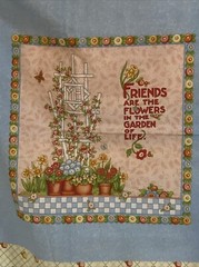 Friends Garden of Life Pastels Cheater Quilt 2.25Y VTG Mary Engelbreit Fabric