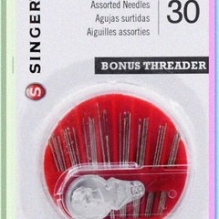 Black and White Sewing Thread Kit with Needles