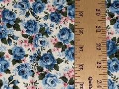 By 1/2 Yd Vintage Blue Rose Pink Floral by Cranston Cotton Quilt Fabric BTHY