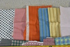 Lot, Striped & Gingham Cotton Pieces & Scraps, 3 Pound & 5 Oz, S123