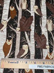 MODA Night Owl 100% med cotton fabric by the yard Midnight 48420 24 OWLS tree