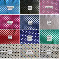 Small Polka Dot Polycotton Fabric 60” Wide–Lightweight Dots Material by the Yard