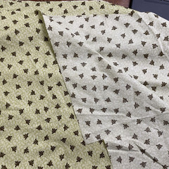 Cotton Fabric Pale and Dark Green Leaf Pattern 1 1/2 Yards 44 Inches