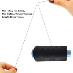 2 Spools Polyester 3000 Yards Sewing Thread Spools, 3000 yards, Black,White