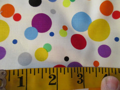 Cotton Fabric 1 FQ Colorful Dots Circles on White Approx 18″ x 22″
