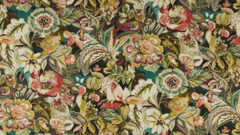 JANE CHURCHILL CURTAIN FABRIC DESIGN Rivera 5.1 METRES CHARCOAL LINEN BLEND