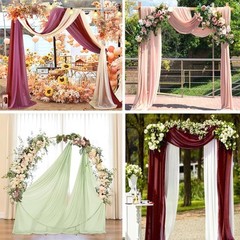 White Wedding Arch Draping Fabric 29″ 1 Panel (29'' x 20Ft),
