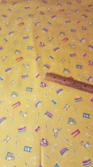 RARE 1930s Reproduction Benartex Cotton Fabric WASH DAY on Yellow BTHY One a Day