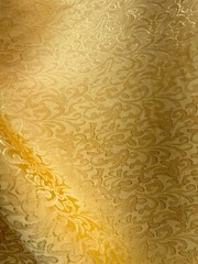 GOLD Floral Brocade Fabric (60 in.) Sold By The Yard