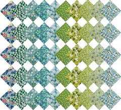 50 PCS 10×10 Inch 100% Cotton Floral Squares for Quilting & DIY Crafts – Green