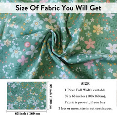 Cotton Fabric by the Yard for Sewing DIY Crafting Fashion Design Printed Floral
