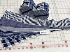 Fabric Strips (Jelly Roll) Navy Blue & White Prints Cotton Quilt Craft Fabric