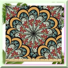 Marigold Seafoam Paisley Waterproof Fabric 36×58 inches