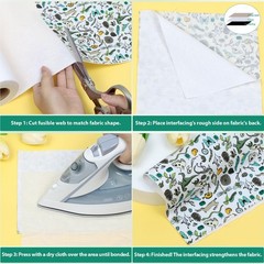 Woven Cotton Iron-On Fusible Interfacing 16.1″ x 10 Yards Heavyweight Fabric DIY