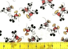 FAT QUARTER DISNEY FABRIC MICKEY MINNIE VINTAGE SCATTERED RETRO 100% COTTON FQ