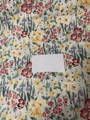 Vtg Floral Fabric By Fashion Ave For Fabri-Quilt Maroon Yellow Green Cream BTHY