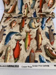 Robert Kaufman – Fabric – Copper Ridge – # 9156 – Fish Theme – 1 Yard – Fun