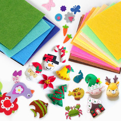 42PCS Felt Fabric Sheets 4×4″ Assorted Colors DIY Craft Squares 1mm Thick