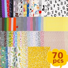 70 Pcs 10″x10″ Cotton Fabric Squares Assorted Floral Printed Quilting Patchwork