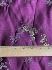 Wine color Chinese Satin Plum Blossom Brocade Polyester remnant 19″ x 47″ wide