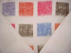 4-3/4Y Groundworks 2422-GWF Batik Squares Printed LinenDrapery Upholstery Fabric