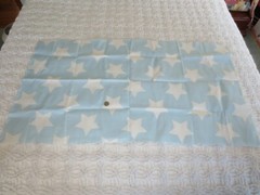 2896. WHITE STARS on BLUE Craft Cotton Blend FABRIC – 43″ x 5/8 Yd.