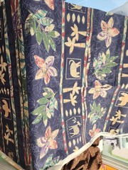 Vintage Unique Heavy Cotton 60 Wide Hawaiian Print Clothes Quilting