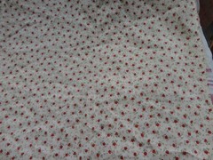 sweet vtg cotton fabric red roses on pale yellow 2 yds 6″ long new 35″ width