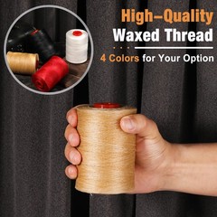 BUTUZE Waxed Thread, 550Yards Leather Thread for Hand 500M, Natural color