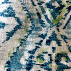 3 Remnants Designers White/Blue Fabrics for Pillow Covers Small Projects No 6