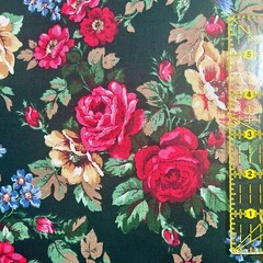 Christmas Floral Fabric by Marcus Brothers Roses and Amaryllis 100% Cotton
