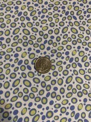 “Go Girl” Ovals & Polka Dots Fabric Remnant By Top Drawer Blue Green And White