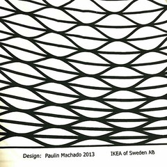 Ikea Paulin Machado 2013 Fabric Black White Geometric Design 60″ x 35″ curtain