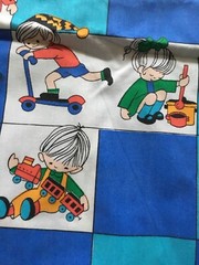 Blue Children Print cotton fabric 62″ Width x 5 Yard For Children ‘s Bedding