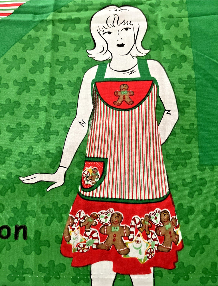 Lot of 2 Gingerbread Cookie Apron Creative Cuts -One Size Fits All Just Cut &Sew