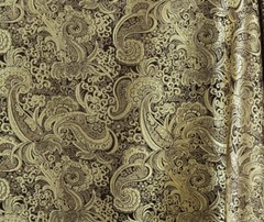 Gold Black Paisley Metallic Brocade Fabric 60” Width Sold By The Yard