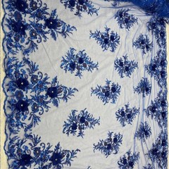 Premium 3D Beaded Lace Fabric – Couture Bridal Dress Material VT-32 by Yard