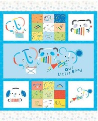 OUR LITTLE BAND 1 Yard Each Bundle of 5 Pieces Blue Quilt Fabric Riley Blake