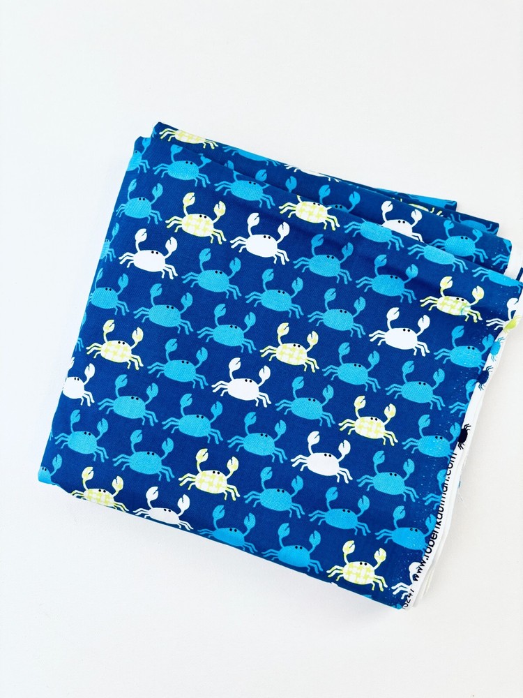 Robert Kaufman Don’t Be Crabby Fabric, Sold by the 1/2 Yard, Continuous Cut